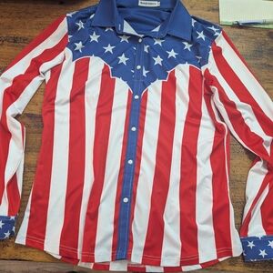 Women's Patriotic Button Down Shirt